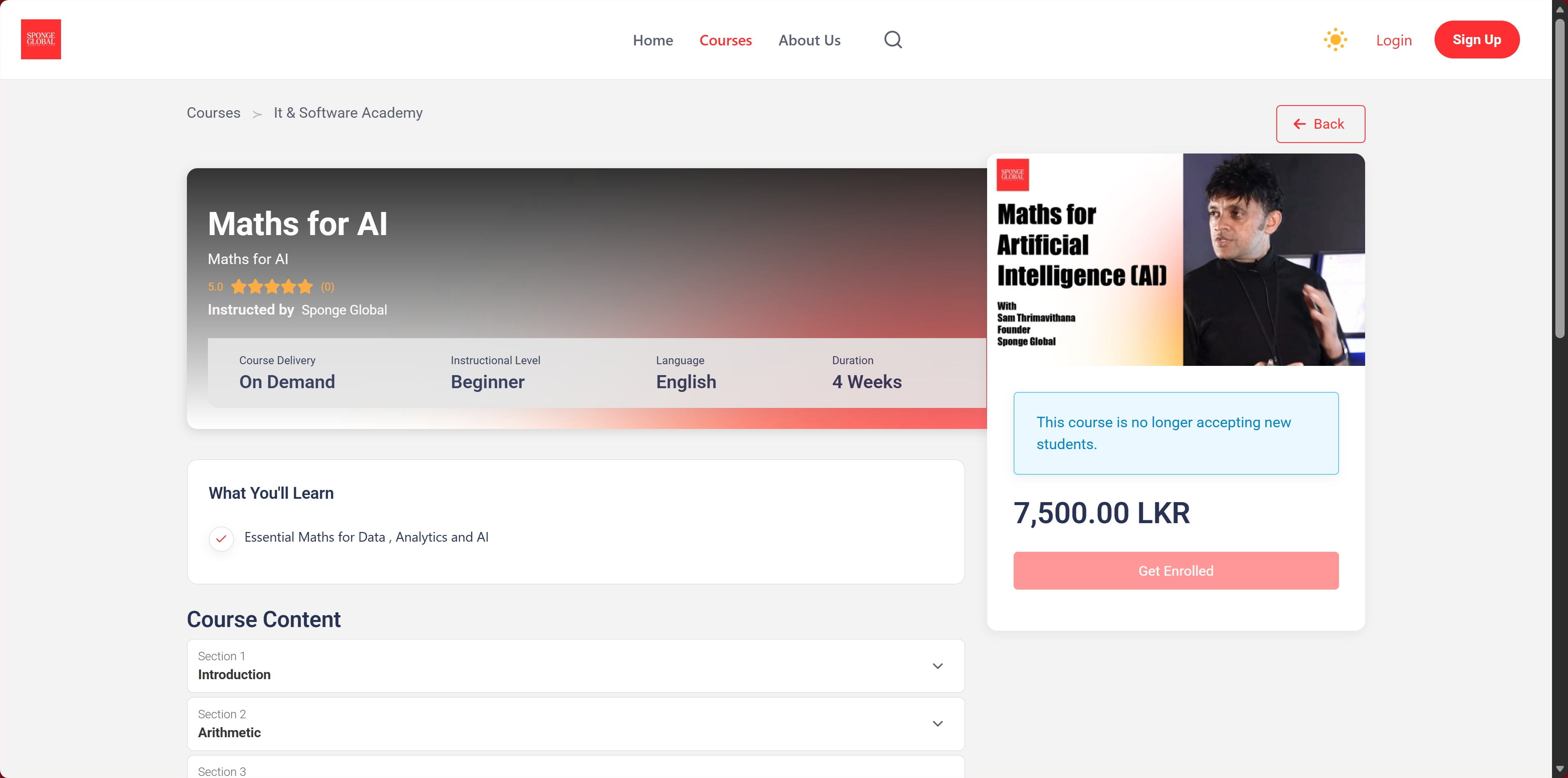 Sponge Global LMS — AI-enabled personalised learning paths